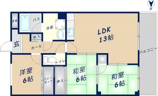コートヴィレッジ清水【3階】の間取り