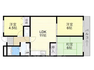 ディアコート藤井寺【2階】の間取り