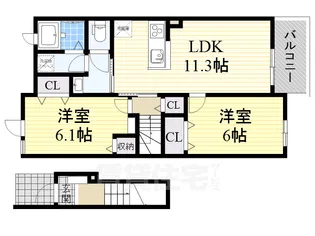 モン・シャ・ノーブル【2階】の間取り