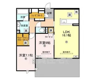 ロンジェヴィータ【1階】の間取り