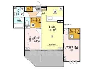 ロンジェヴィータ【1階】の間取り