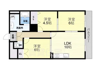 プラザテイクスリー【1階】の間取り