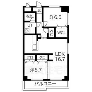 シャトル助光2【5階】の間取り