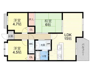 大阪府豊中市服部本町5丁目【マンション】の間取り