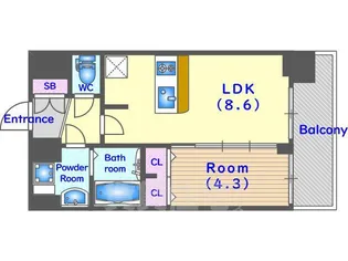 プレサンスTHE KYOTO 彩美【6階】の間取り