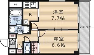 De’lead西大路高辻【2階】の間取り