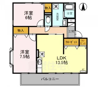 クレスト北ノ口【2階】の間取り