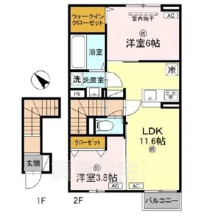 滋賀県草津市野路7丁目【アパート】の間取り