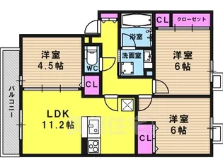 アミカル宮ノ前【2階】の間取り