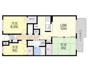 木津南パークサイドヴィレッヂ【4階】の間取り