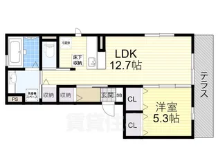 大阪府高槻市八幡町【アパート】の間取り