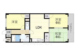 パラシオン旭ヶ丘【2階】の間取り
