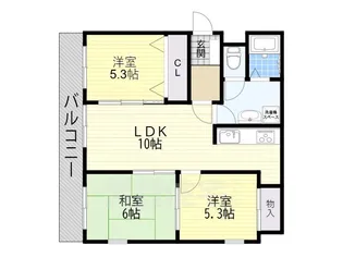 ツイン西尾B【3階】の間取り