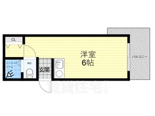ロワイヤル北野【6階】の間取り
