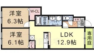 グランドゥール楓【1階】の間取り