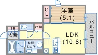 リバープレイス中山手【3階】の間取り