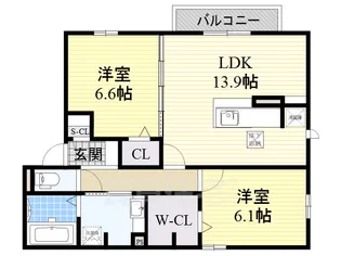 大阪府高槻市寿町2丁目【アパート】の間取り