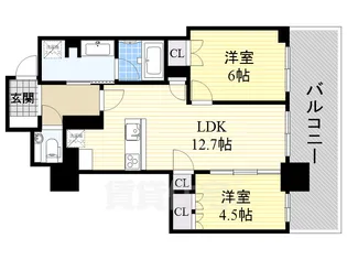 ザ・パークハウス久屋大通ローレルタワー【5階】の間取り