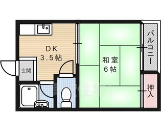 メゾン文の里【406号室】の間取り
