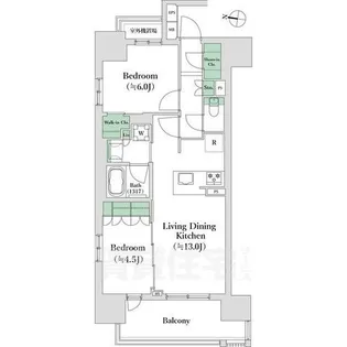 オープンレジデンシアTHE MID MARK【8階】の間取り