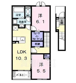 ヒカルサ名古屋港区大西2【2階】の間取り