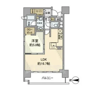 プレサンスロジェ泉【15階】の間取り