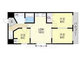 ハイクオリティーアドニス【3階】の間取り