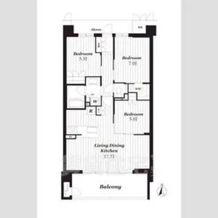 サンメゾン千種公園東【6階】の間取り