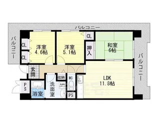 平野元町日興マンション【2階】の間取り