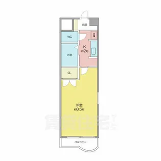 エトワール阿由知B棟【2階】の間取り