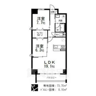 オルソパール伝馬【1階】の間取り