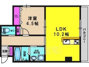 シャルレ14番館【4階】の間取り