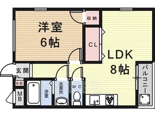 ハイツ安倉【1階】の間取り