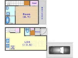 吉祥院定成町B棟【2階】の間取り