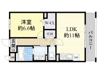 メルヴェーユ藤井寺【2階】の間取り