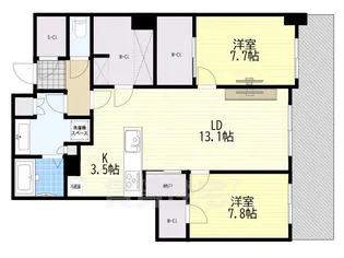 プラウドタワー堺東【17階】の間取り