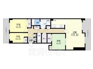 ダイアパレス名谷【4階】の間取り