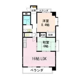 サウスヒルズ大清水【5階】の間取り