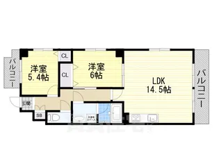 中京ウエスト2【5階】の間取り