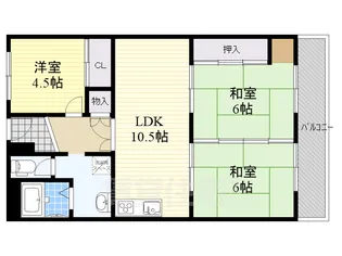 南京終マンションA棟【2階】の間取り