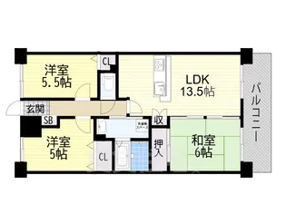 Mプラザ枚方弐番館【5階】の間取り