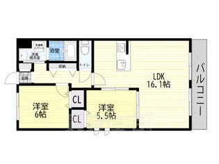 レージュパークサイド【3階】の間取り