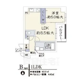 フェリオ千都【3階】の間取り