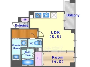 フェリオ千都【2階】の間取り