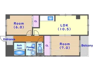 ドエル・梅の宮館【4階】の間取り