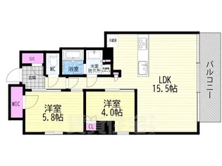ファインレジデンス烏丸五条【4階】の間取り