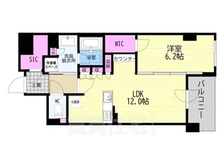 ファインレジデンス烏丸五条【6階】の間取り