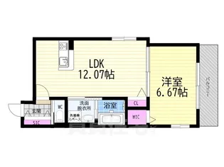 BRIGHENCE御陵南WEST【1階】の間取り