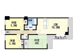 パレスエクセル新伊丹【6階】の間取り