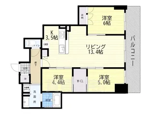 ジオタワー大阪十三【23階】の間取り